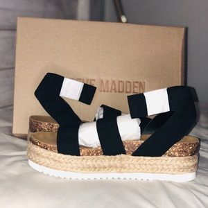 Steve Madden KIMMIE BLACK Espadrille Wedges